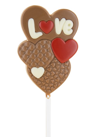 Schokoladen-Lollie  " Love " verpackt 