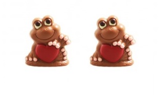 Schokoladenfigur Frosch mit Herz